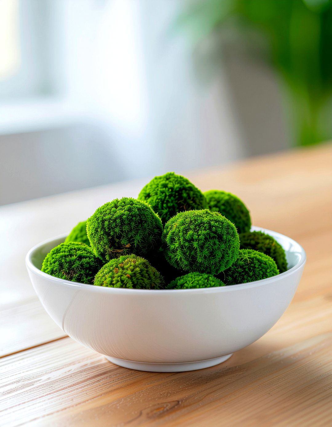 Moss Ball Bowl - 30 everyday centerpiece dining ideas