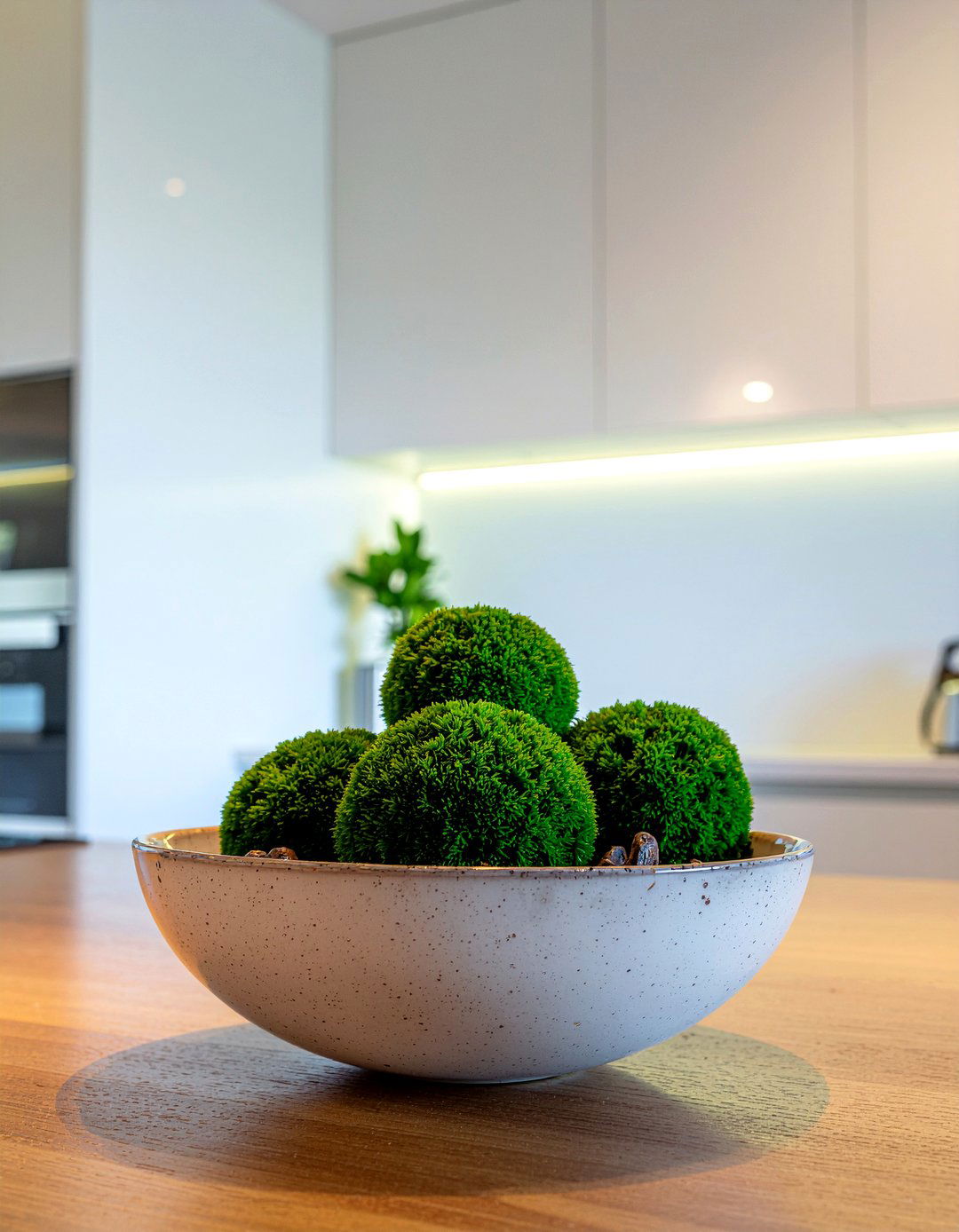 Moss Ball Bowl - 30 kitchen centerpiece ideas