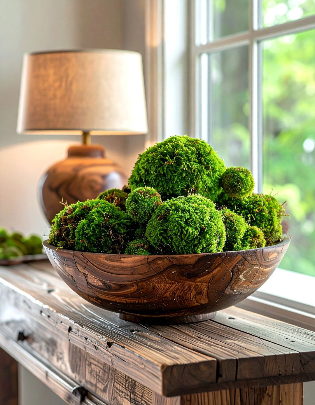 Moss Covered Orb Bowl Filler - 30 orb decor ideas