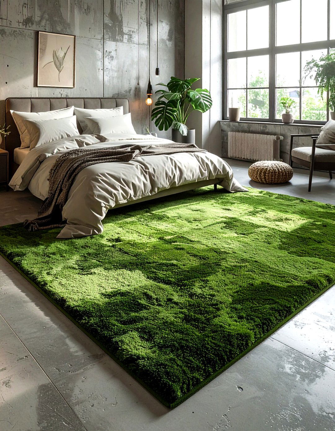 Moss Green Area Rug - 30 industrial green bedroom ideas