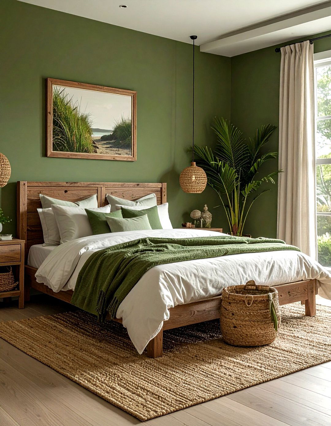 Moss Green Coastal Bedroom - 30 coastal green bedroom ideas