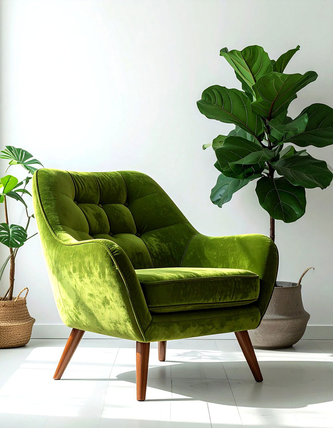 Moss Green Living Room Chair - 30 scandinavian green living room ideas