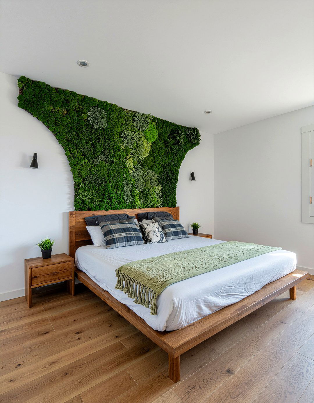 Moss Wall Art - 30 nature themed bedroom ideas