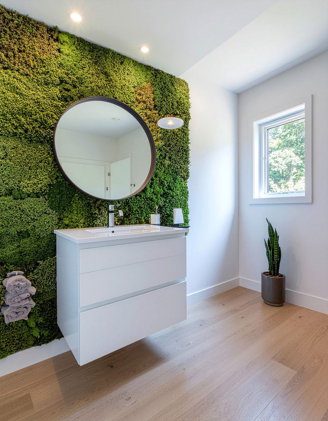 Moss Wall Bathroom - 30 nature-inspired bathroom ideas