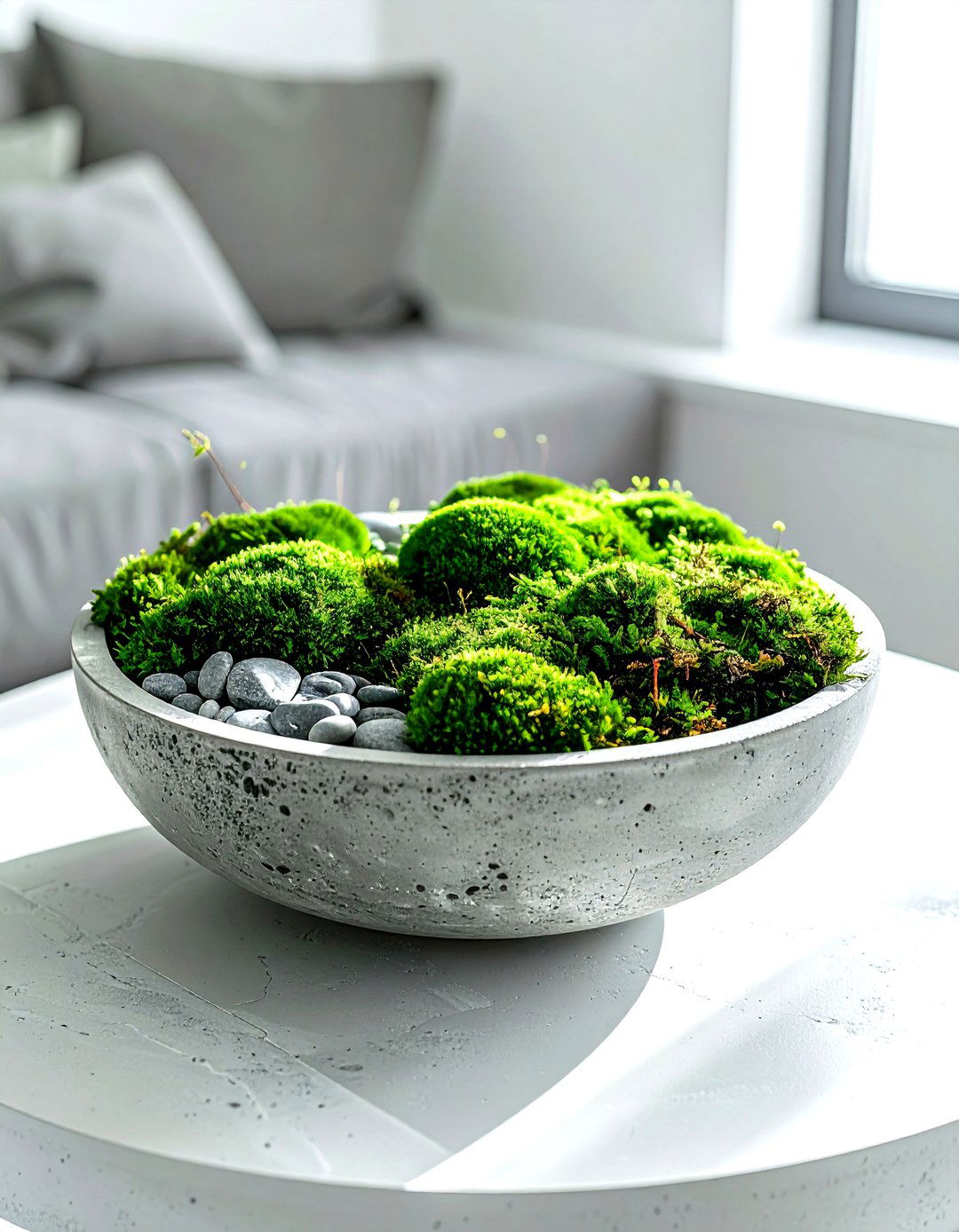 Moss bowl centerpiece - 30 dollar store decor ideas