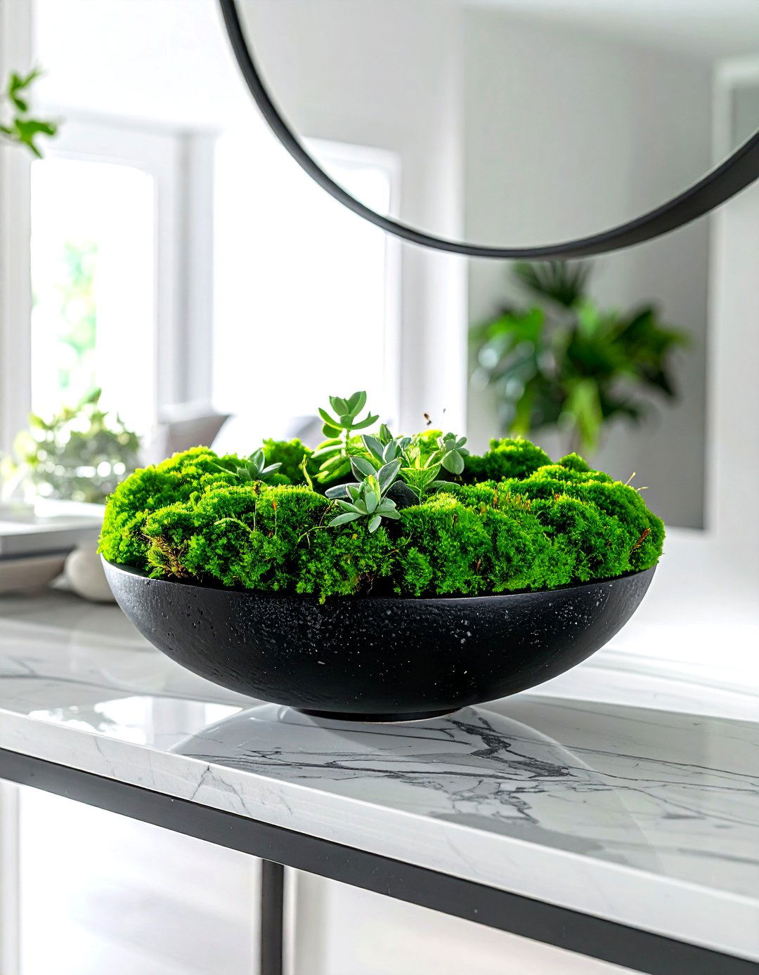 Moss bowl decor - 30 console bowl ideas