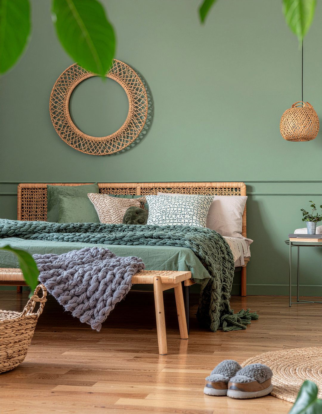 Moss green bedroom - 30 bedroom green walls