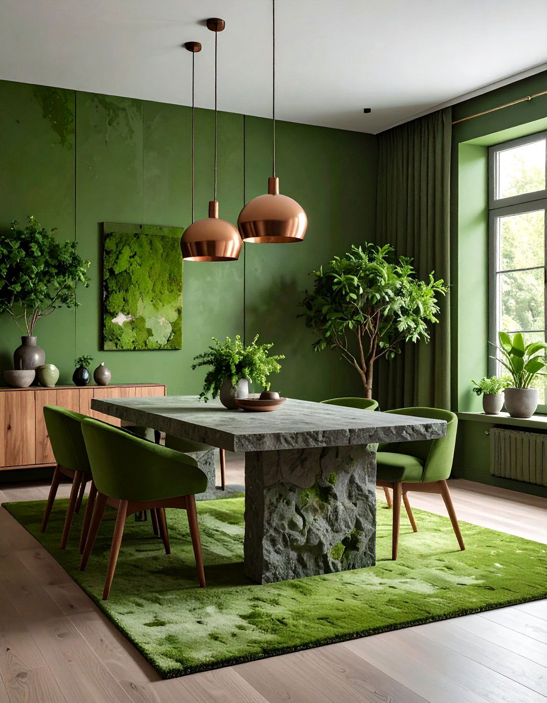 Moss green dining room - 30 cool green dining room ideas