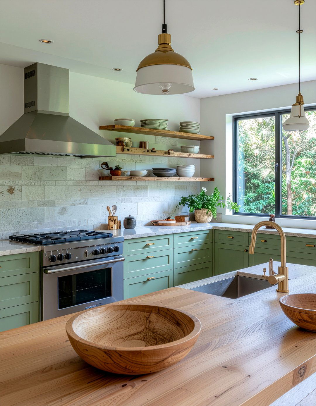 Moss green kitchen cabinets - 30 green kitchen cabinet ideas