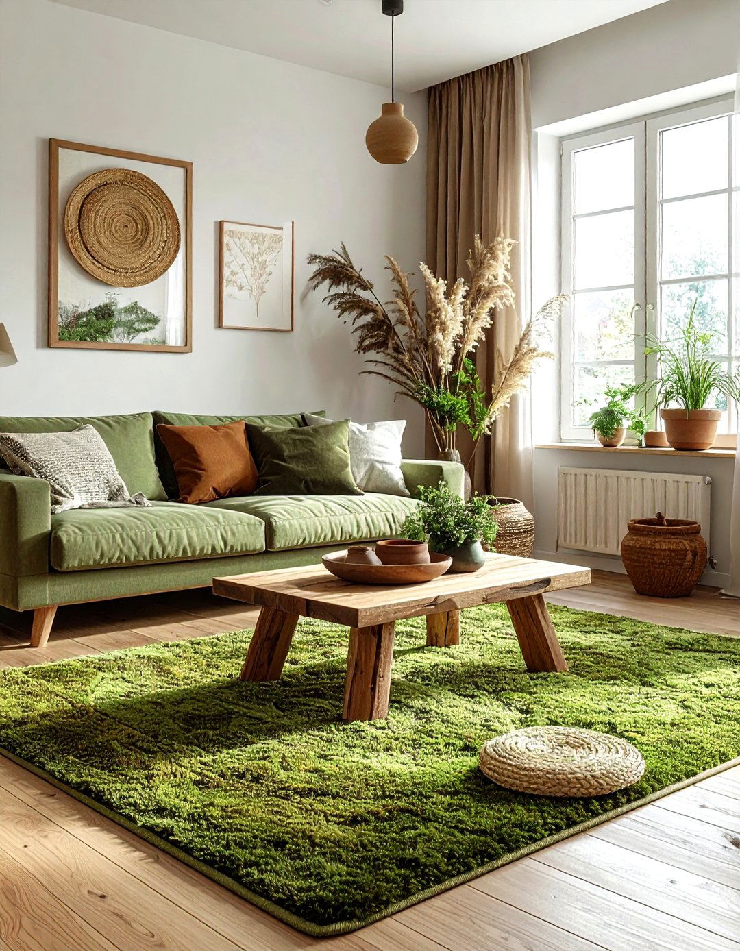 Moss green living room - 30 contemporary green living room ideas