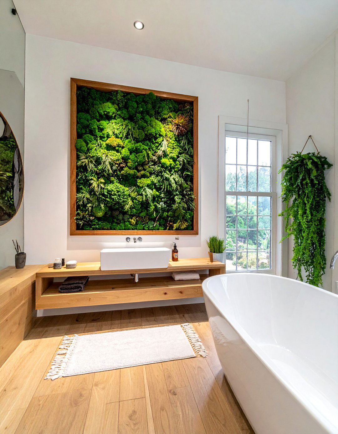 Moss wall art - 30 bathroom wall decor ideas