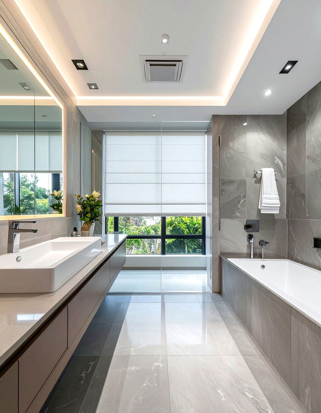 Motorized Bathroom Blinds - 30 bathroom window statement ideas