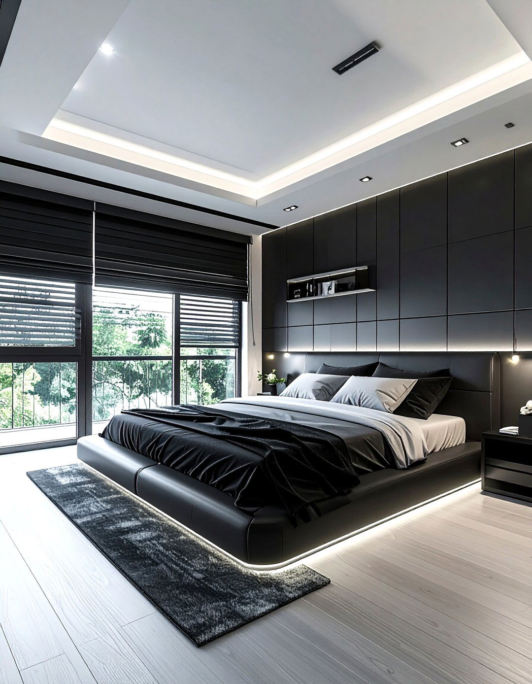 Motorized Blinds - 30 bedroom window treatment ideas