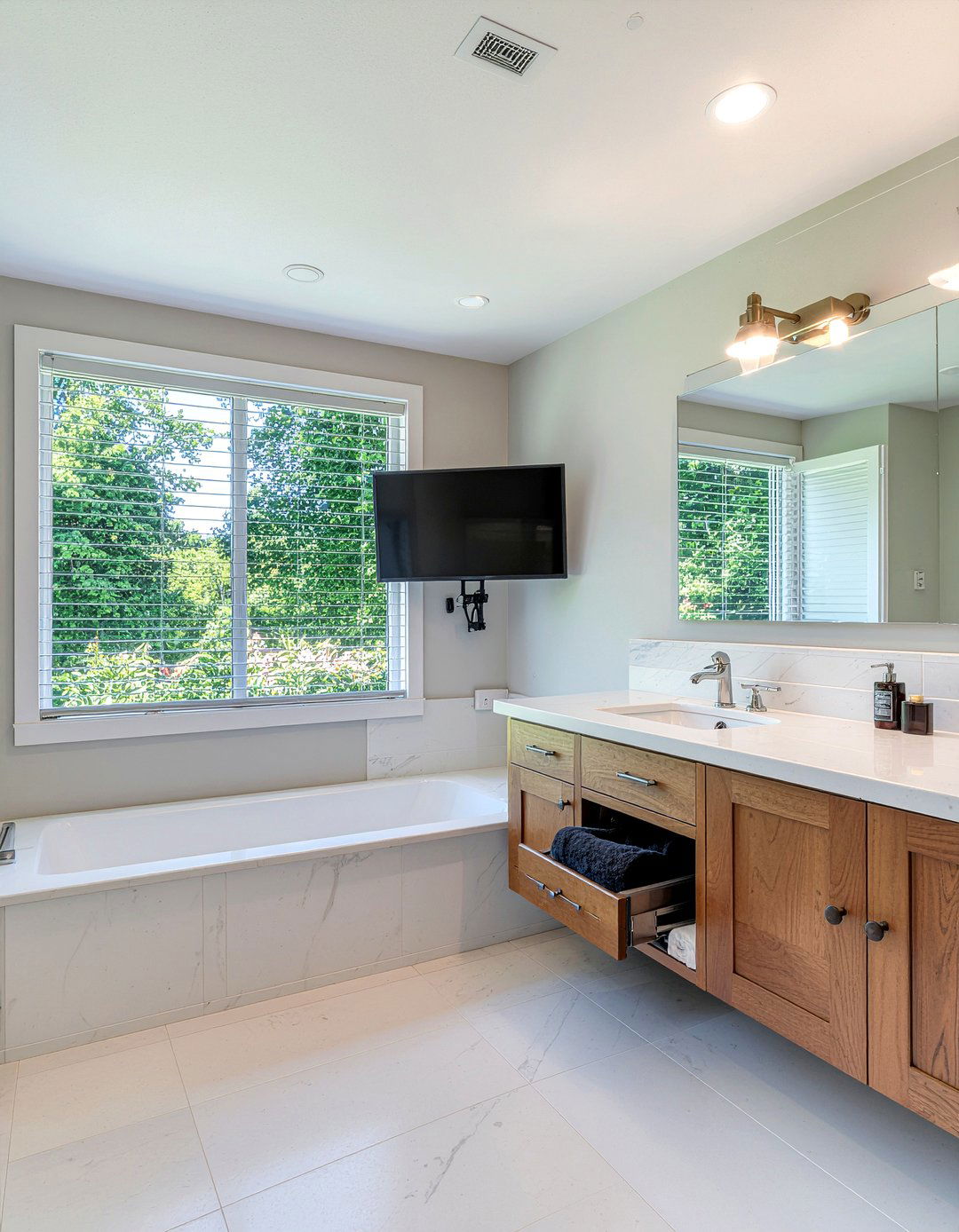 Motorized TV Lift - 30 bathroom TV ideas