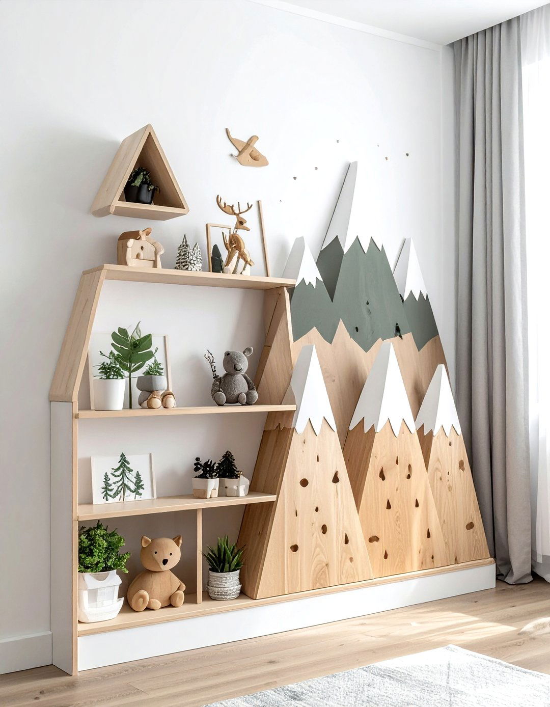 Mountain nursery wall shelf - 30 nursery shelf ideas