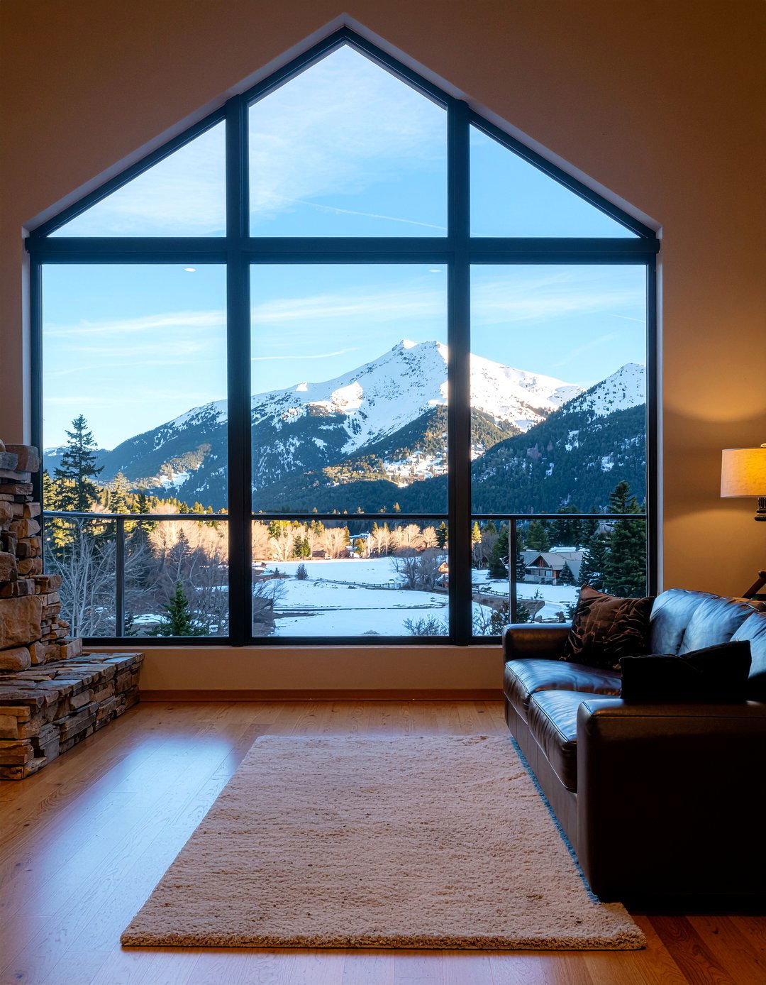 Mountain view picture window - 30 living room picture windows