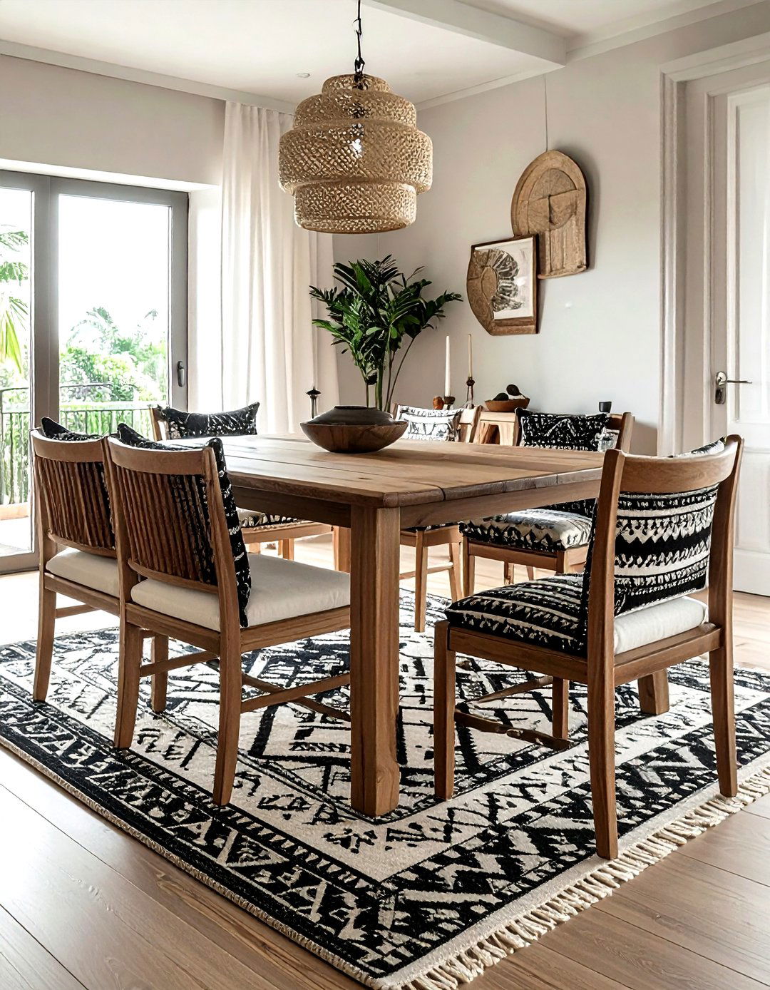 Mudcloth Fabric Accent - 30 Moroccan dining room ideas