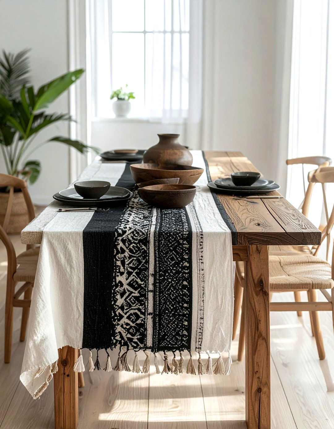 Mudcloth Table Runner - 30 tribal pattern decor ideas