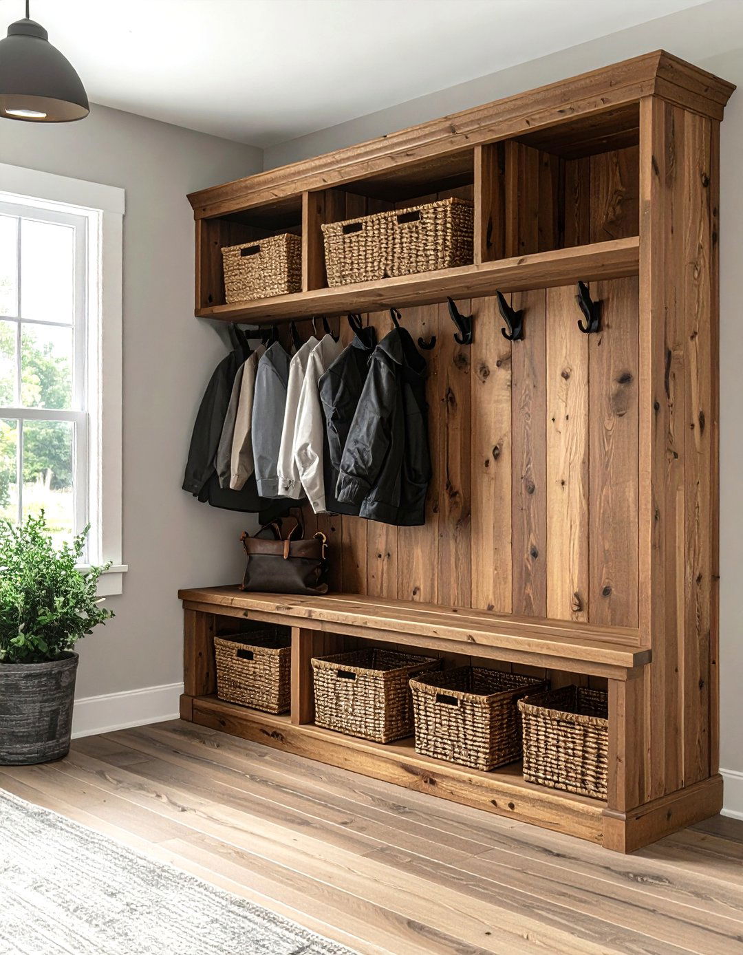 Mudroom Bench Closet Conversion - 30 living room closet organization
