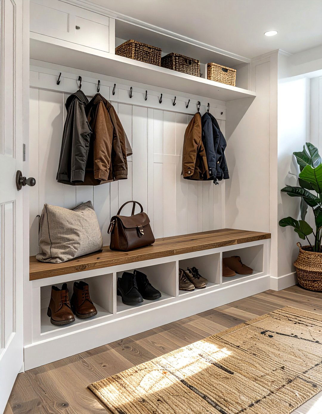 Mudroom Bench Setup - 30 simple decor change ideas