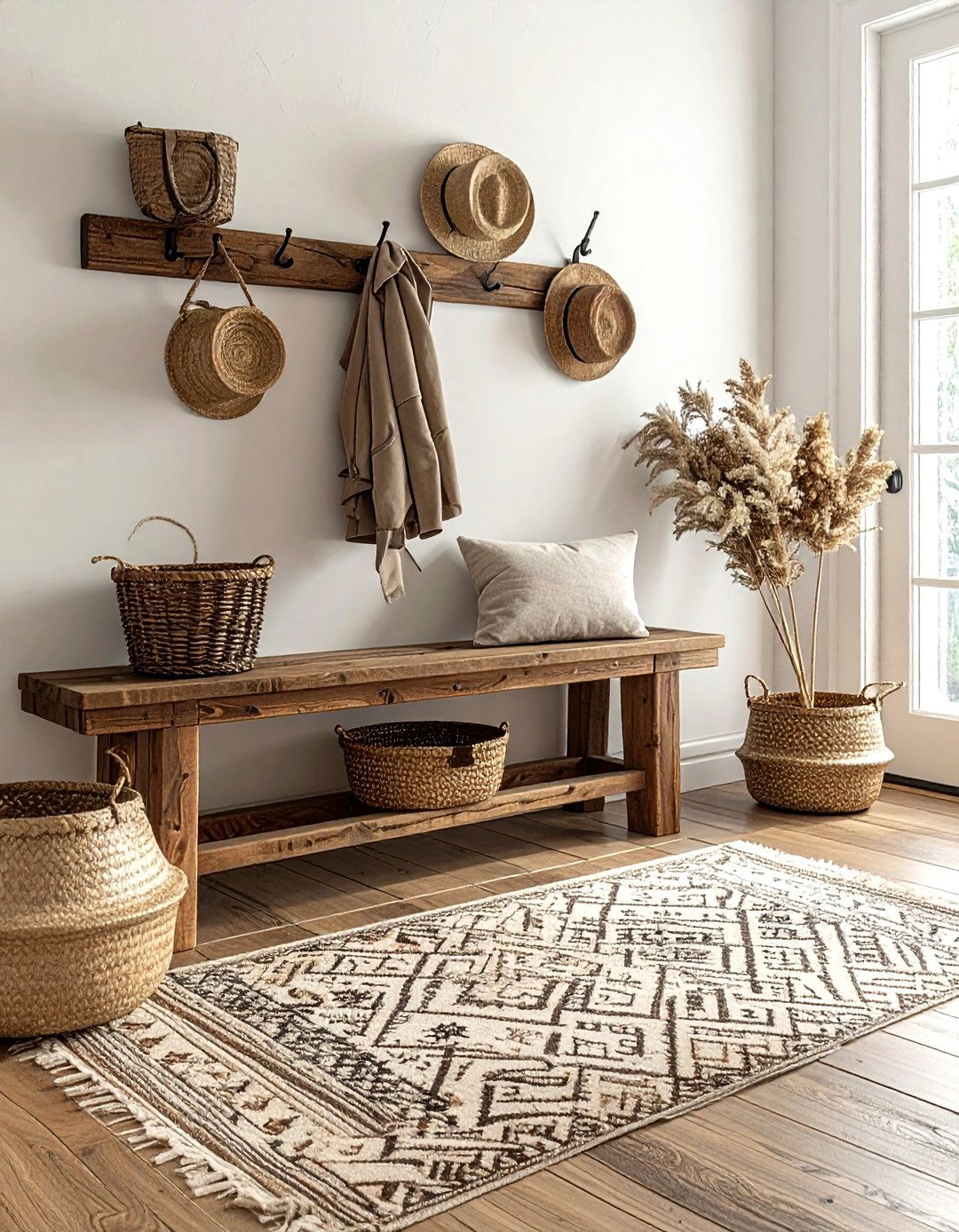 Mudroom Bench Setup - 30 thrift store decor ideas