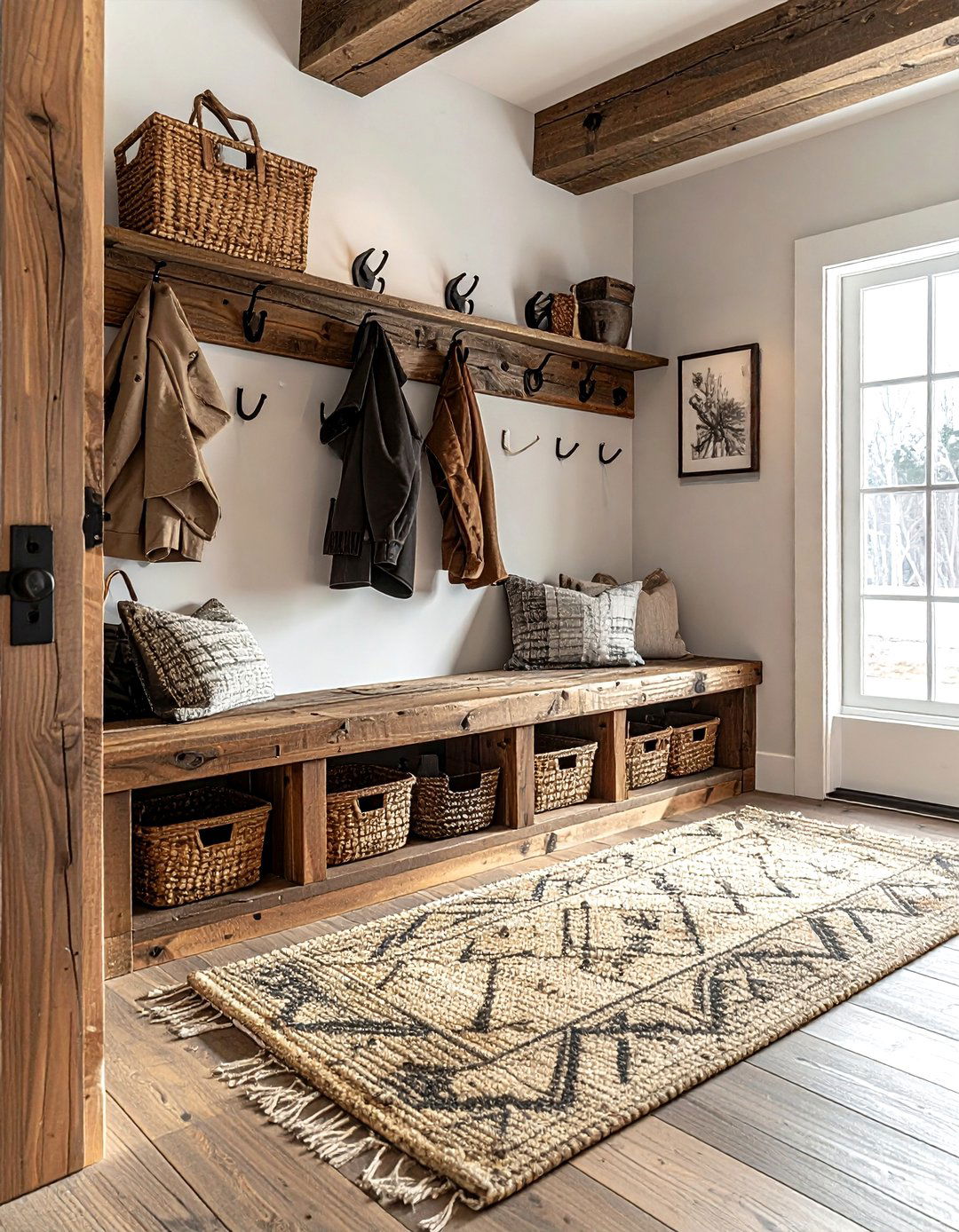 Mudroom Bench Storage - 30 lodge decor ideas