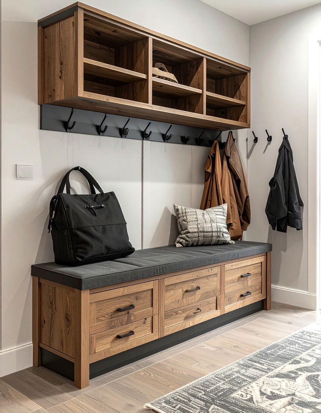 Mudroom Bench Storage - 30 model home decor ideas