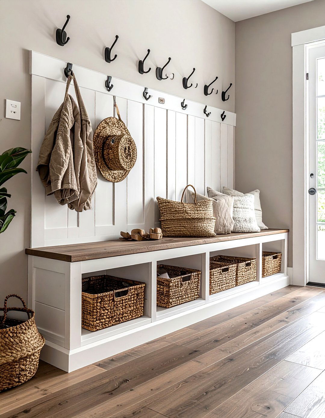 Mudroom Bench Storage - 30 transitional home decor ideas