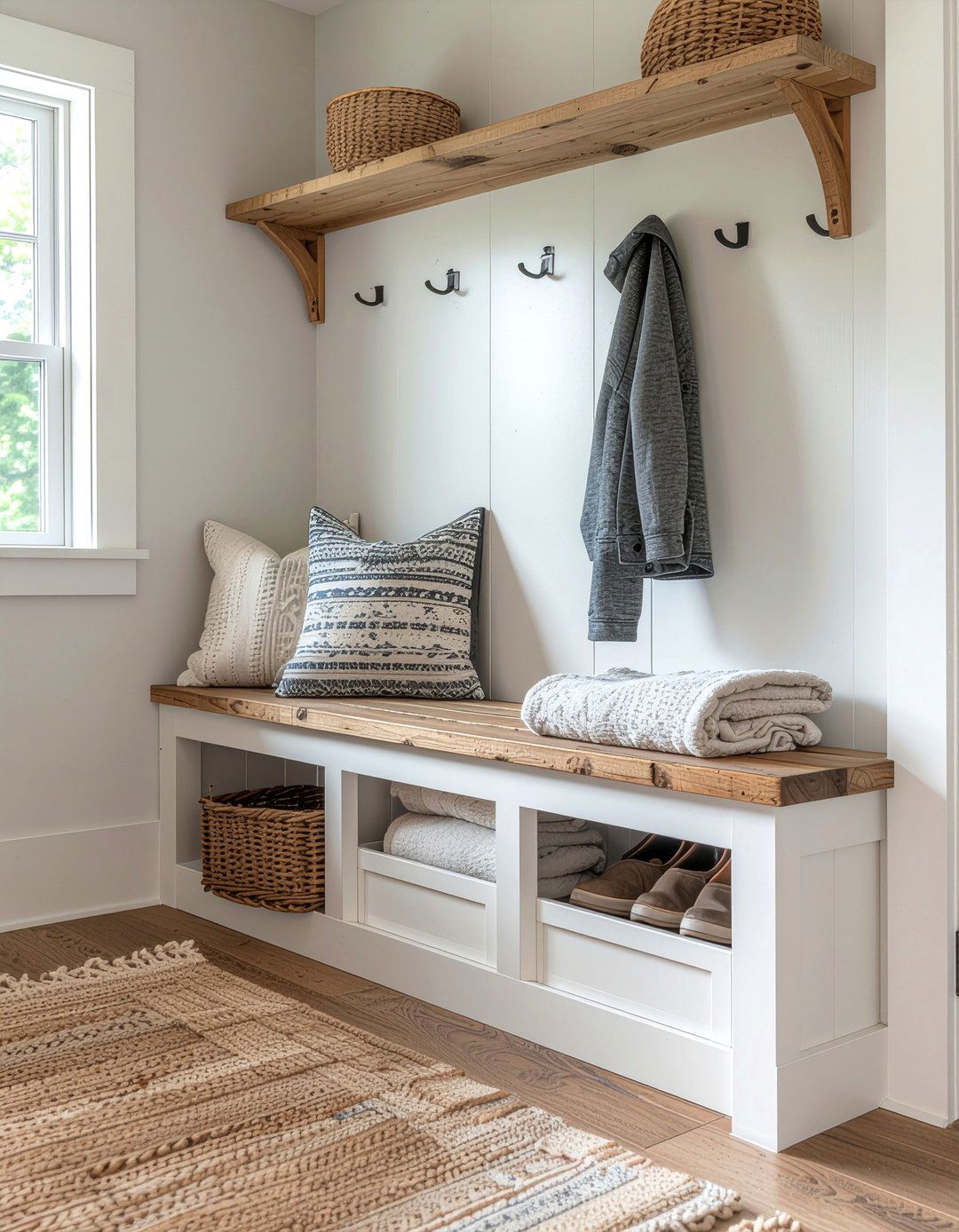 Mudroom Laundry Combination Bench - 30 laundry room organization ideas