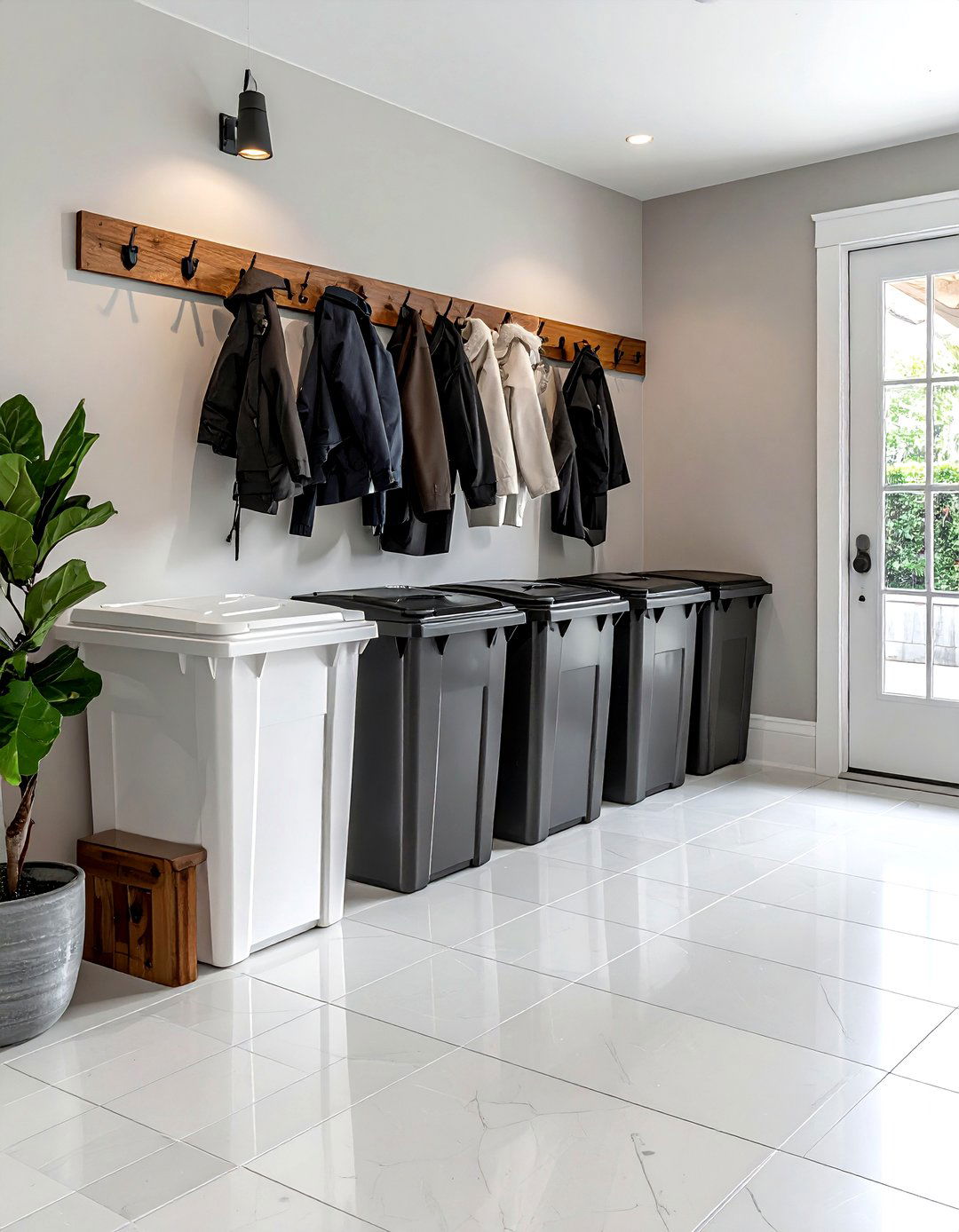 Mudroom Recycling Center - 30 recycling center kitchen ideas