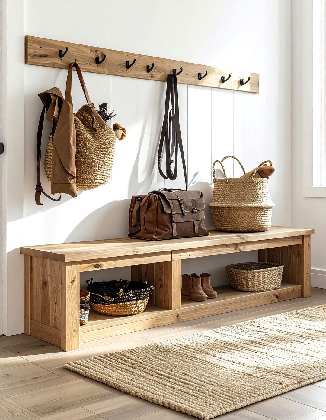 Mudroom Storage Basket - 30 belly basket ideas