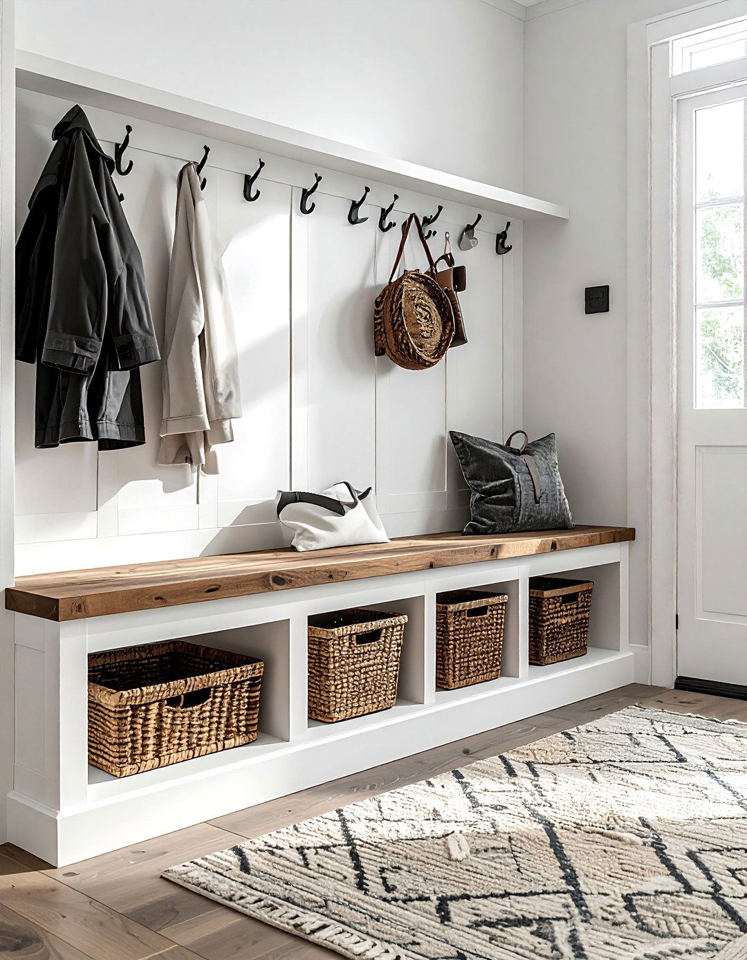 Mudroom bench and storage cubbies - 30 new construction decor ideas