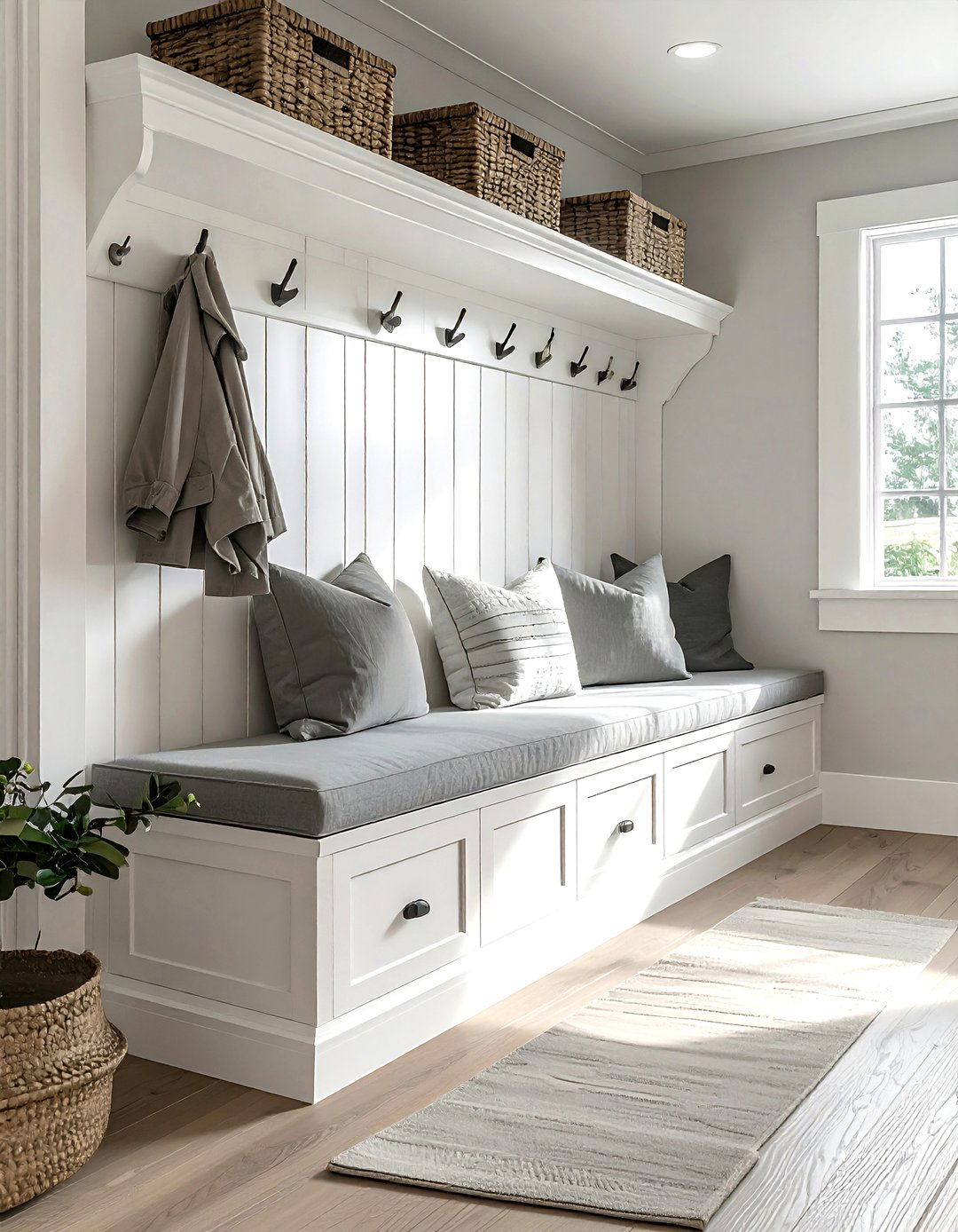 Mudroom bench seat - 30 easy decor update ideas