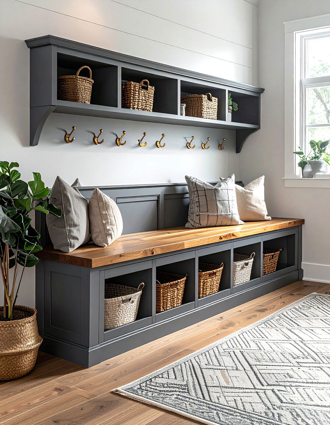 Mudroom bench with cubbies - 30 McGee and Co decor ideas
