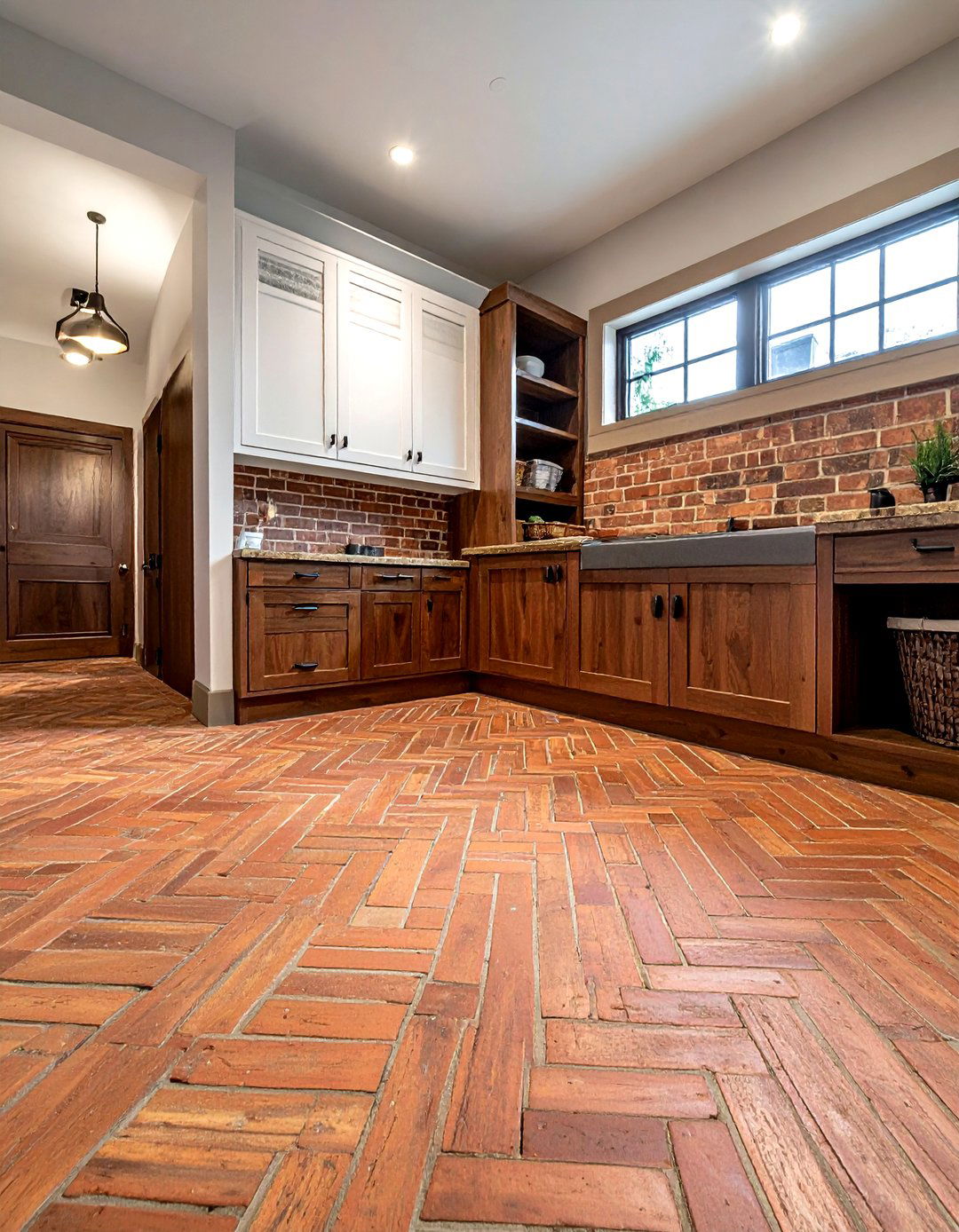 Mudroom brick flooring - 30 mudroom decor ideas