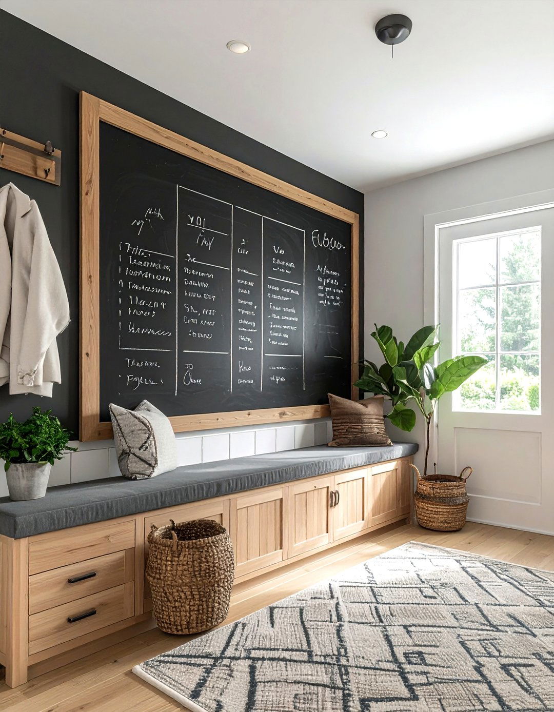 Mudroom chalkboard wall - 30 mudroom decor ideas