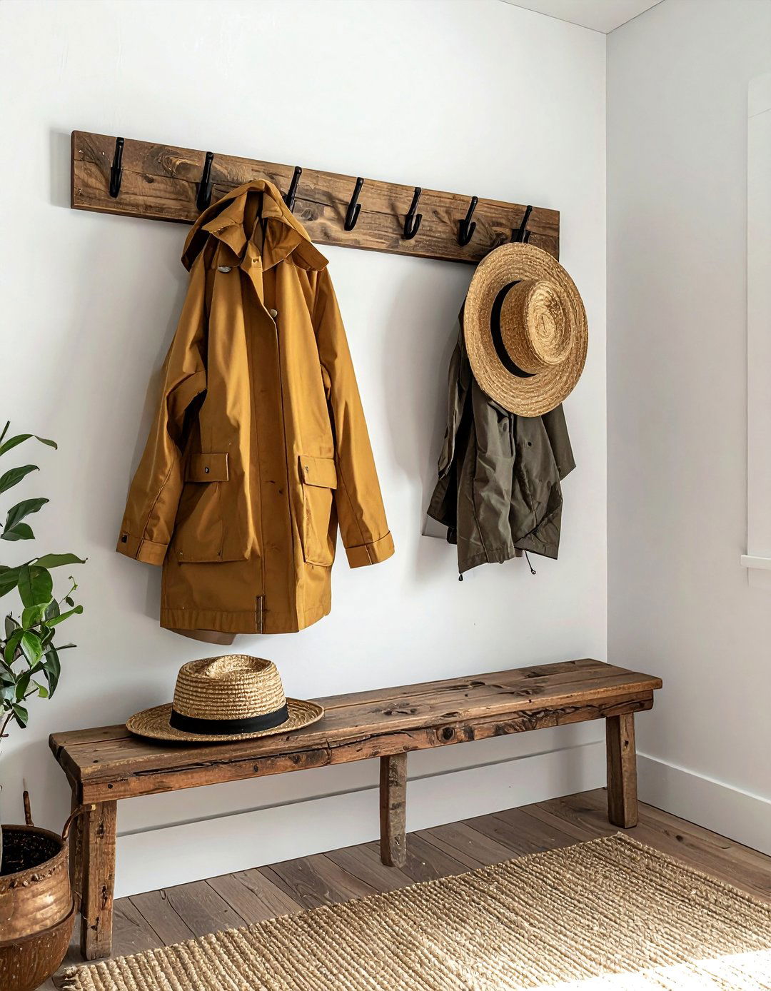 Mudroom coat rack - 30 practical decor ideas