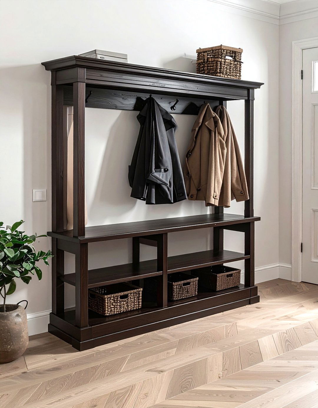 Mudroom coat rack - 30 mudroom decor ideas