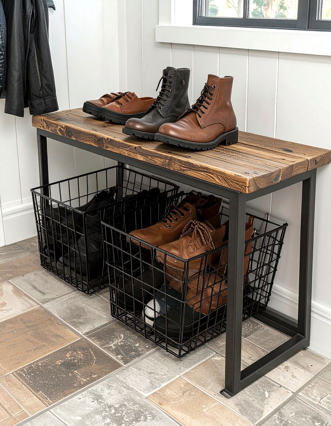 Mudroom shoe bin - 30 wire basket ideas