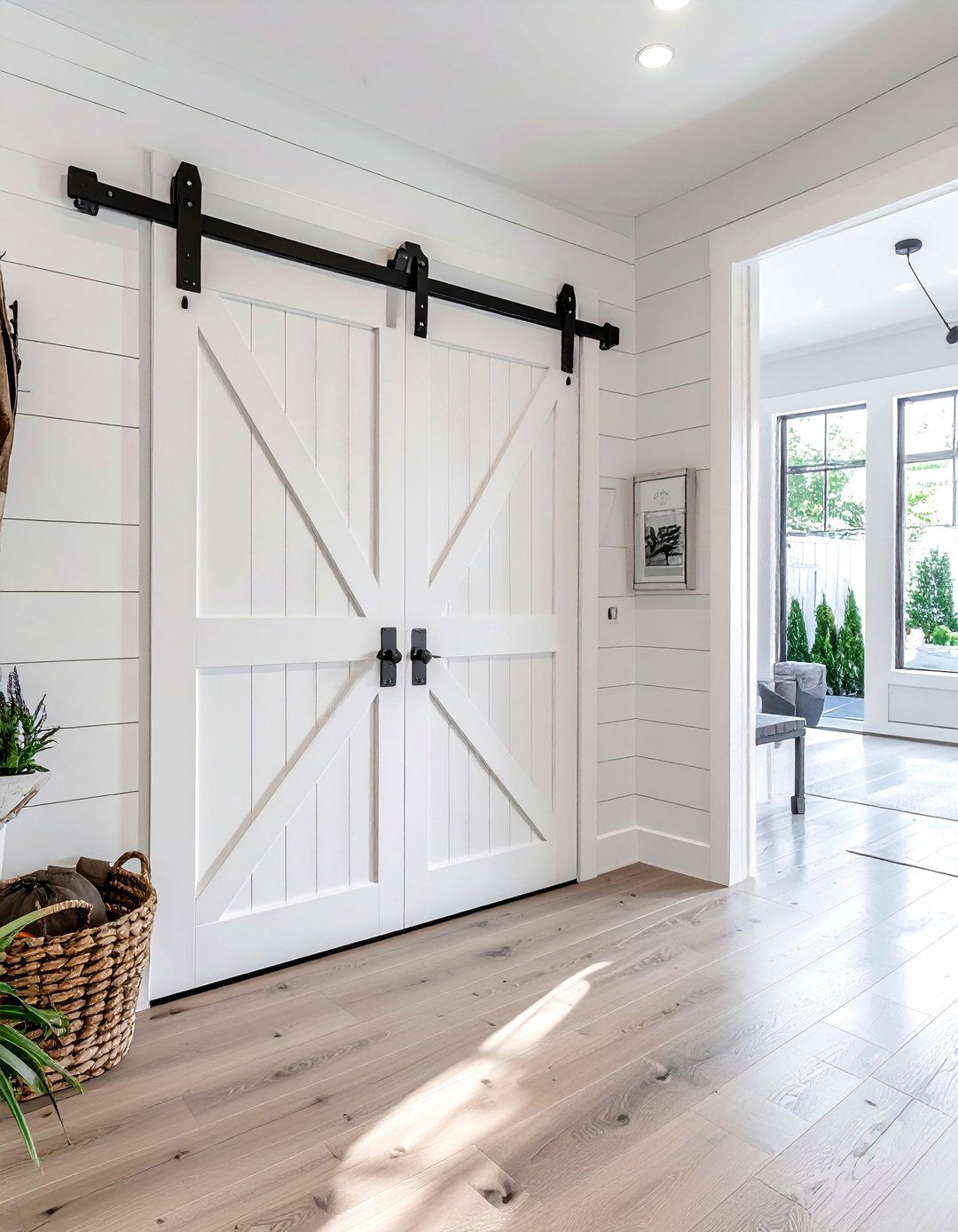 Mudroom sliding door - 30 mudroom decor ideas