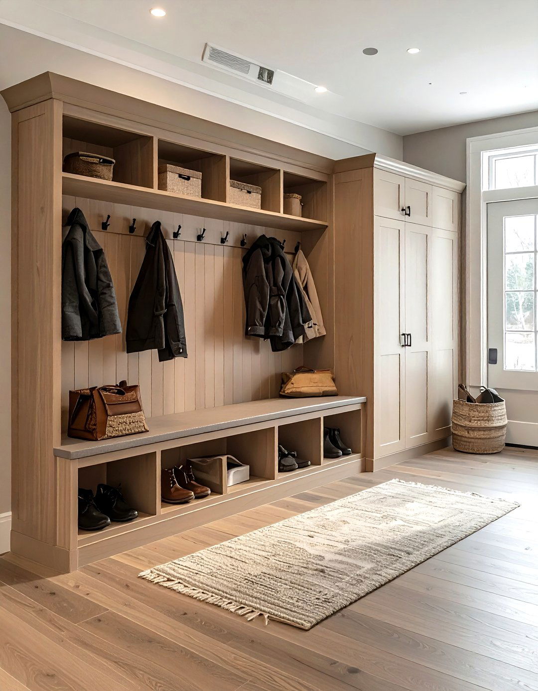 Mudroom style entry cabinet - 30 living room built-in cabinets