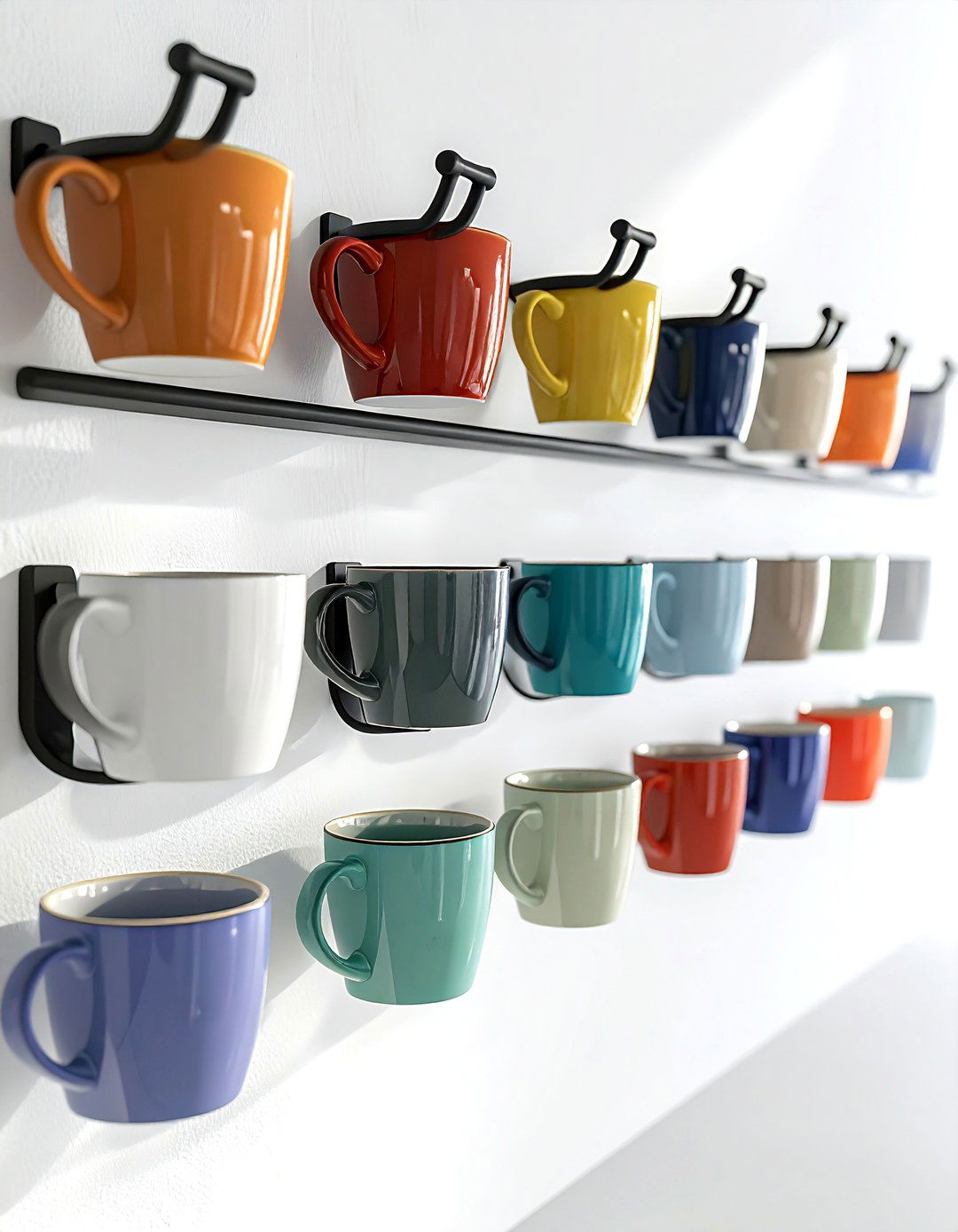 Mug display wall - 30 beverage station kitchen ideas