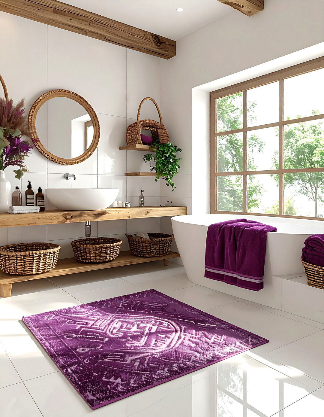 Mulberry bathroom accents - 30 purple bathroom color schemes
