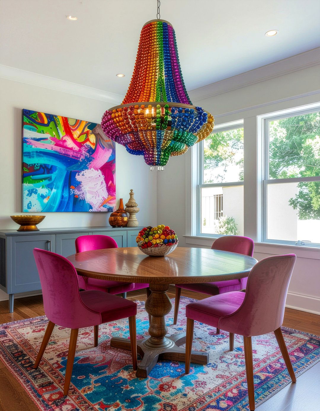 Multi Color Beaded Chandelier - 30 beaded chandelier dining room ideas