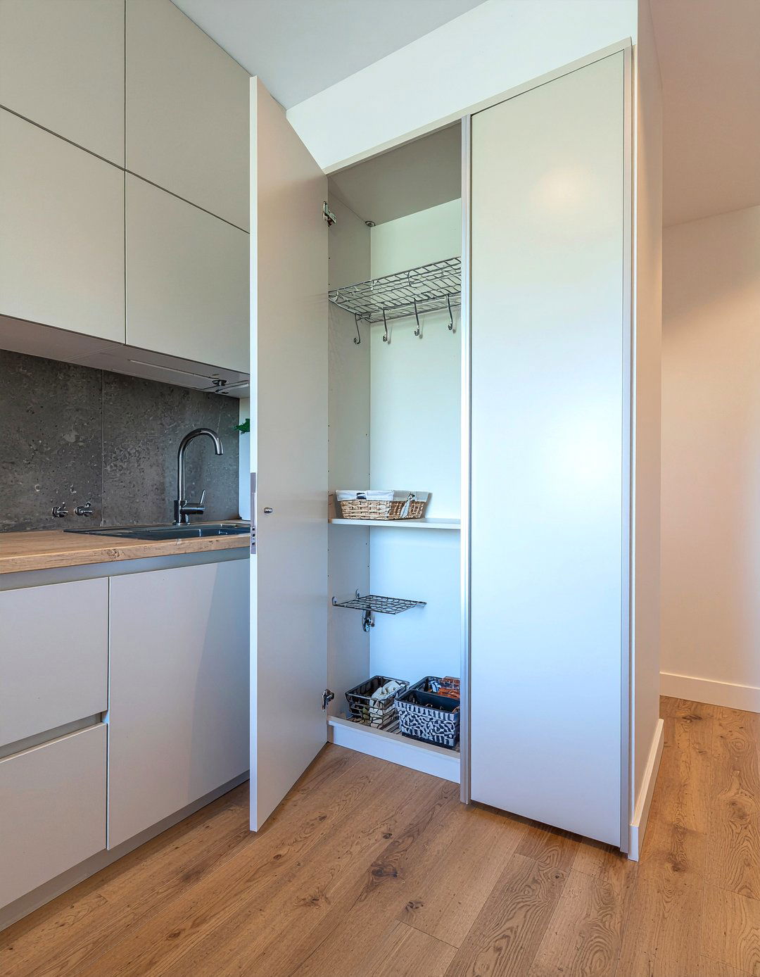 Multi Functional Utility Closet - 30 kitchen drop zone ideas