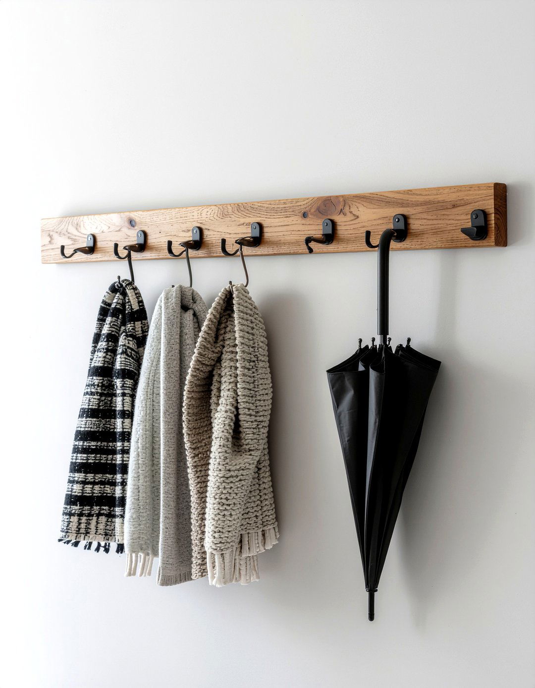Multi Hook Wall Rail - 30 entryway storage ideas