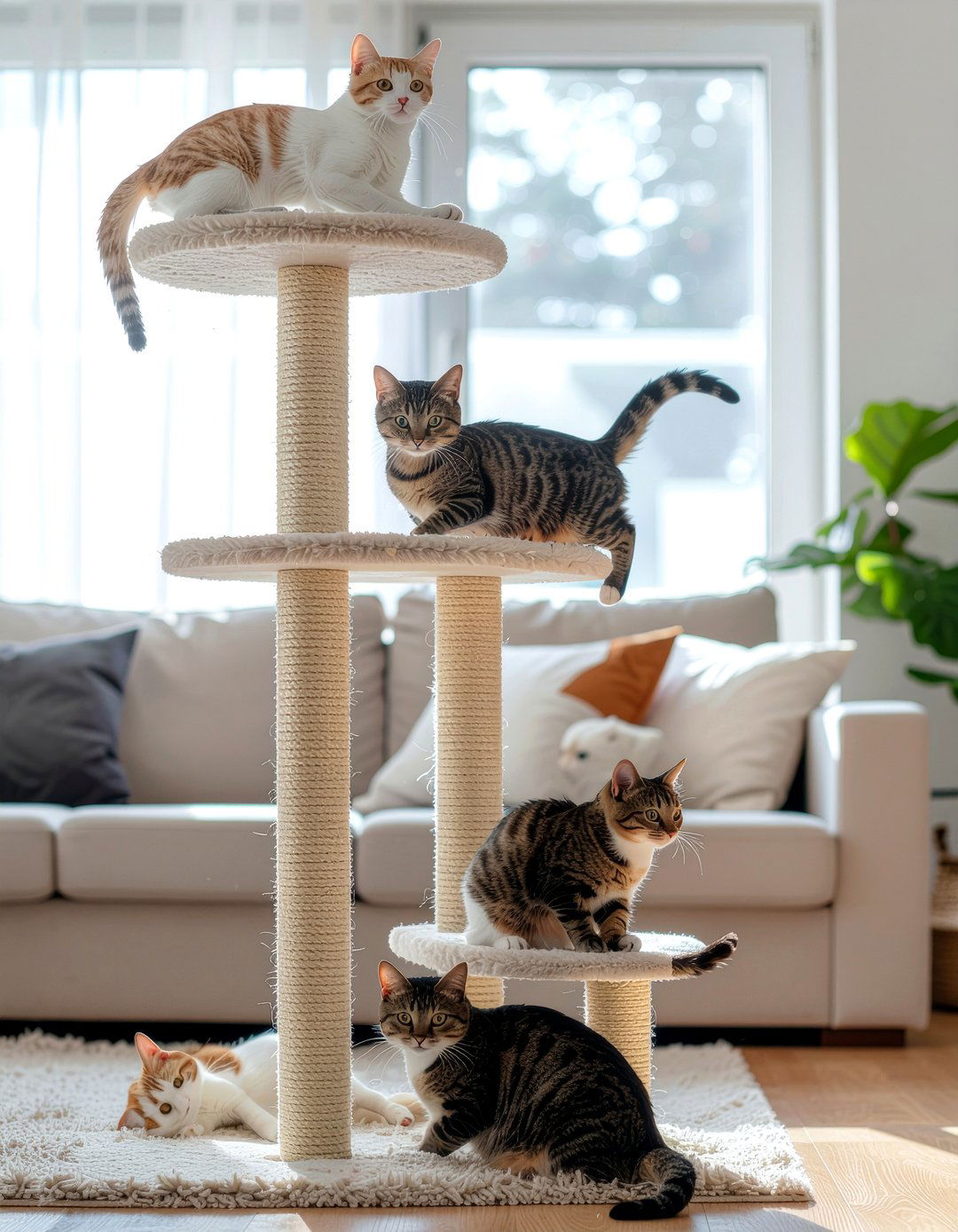 Multi Level Cat Tower - 30 cat tree living room ideas