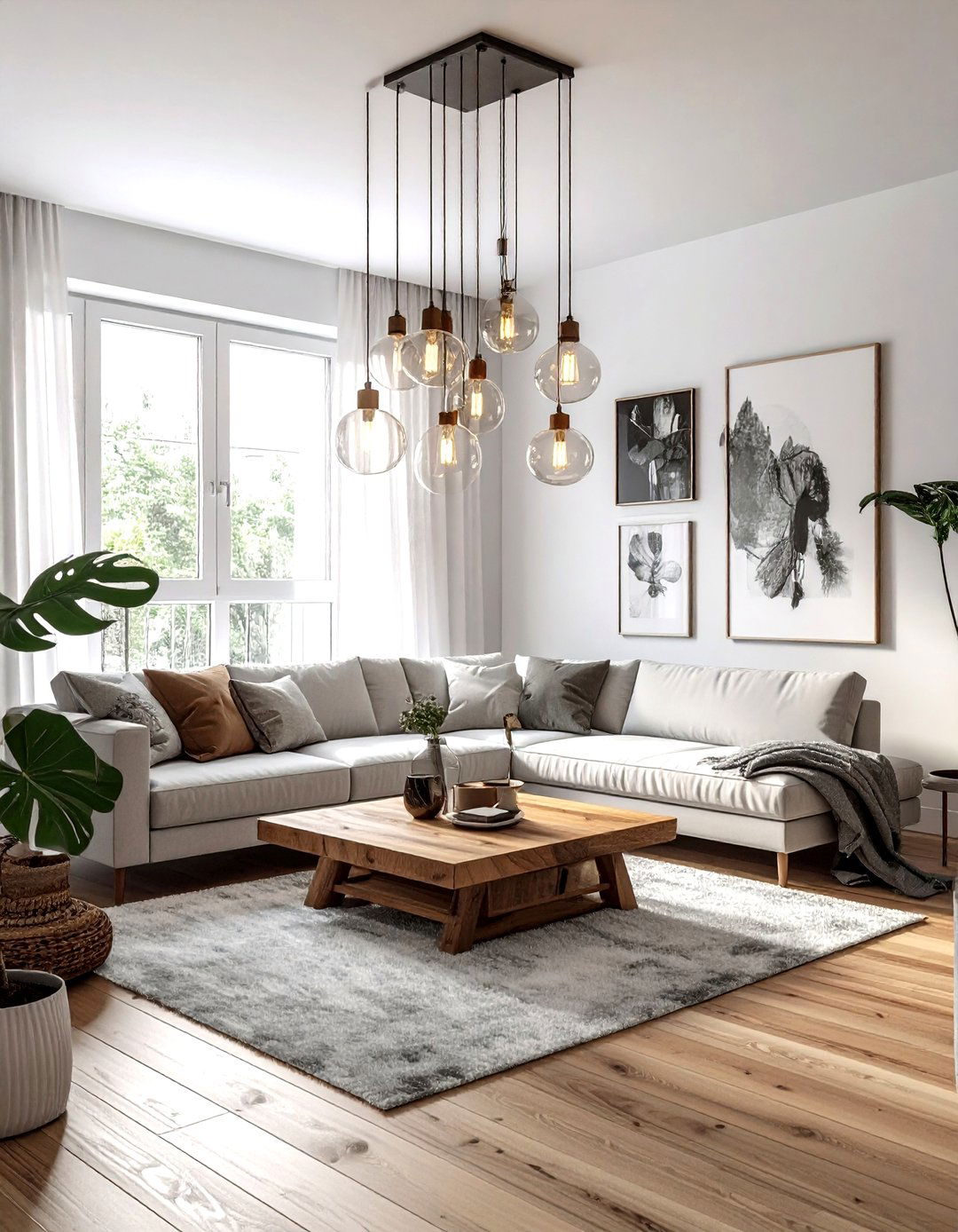 Multi Light Pendant Chandelier - 30 living room chandeliers