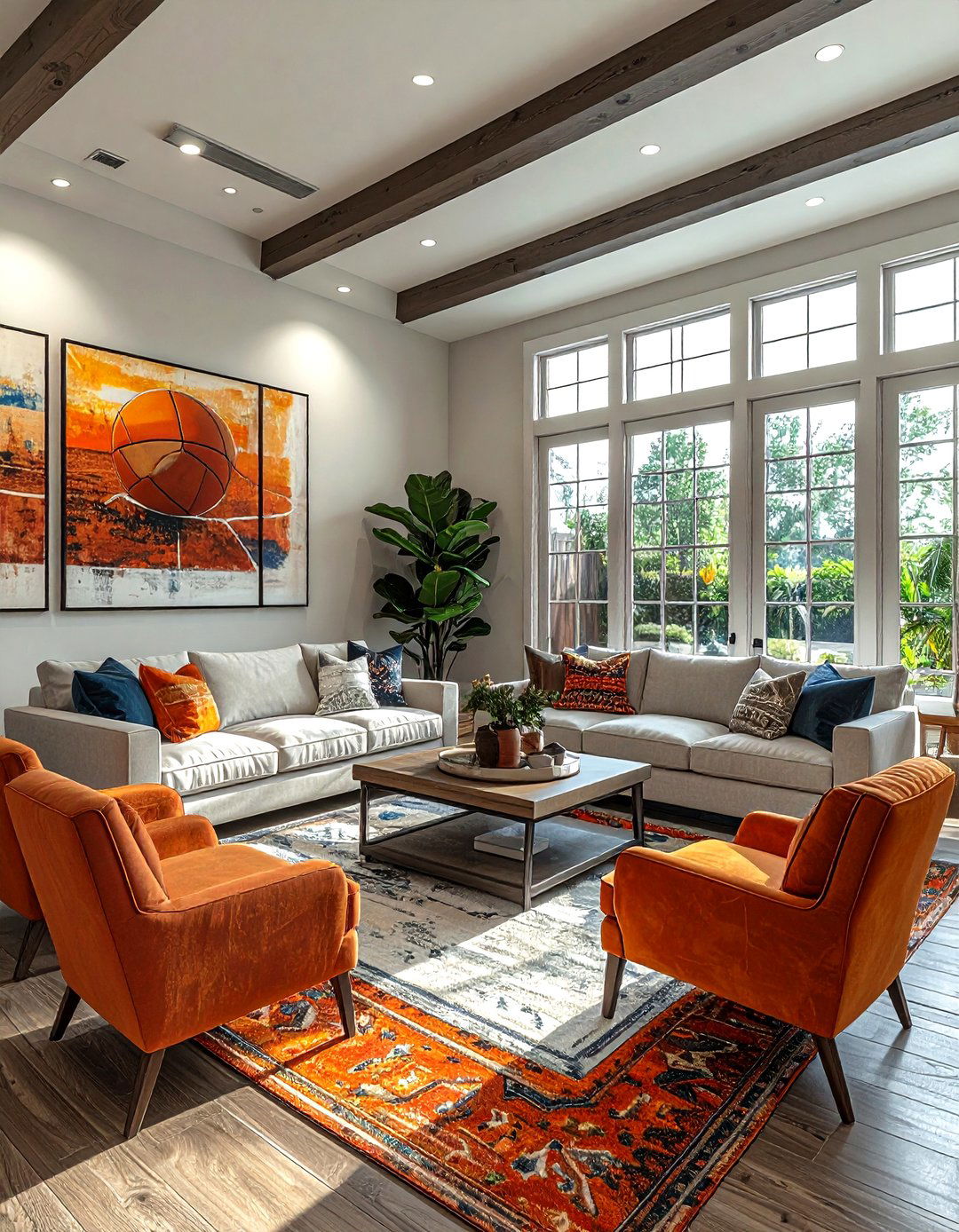 Multi Sport Living Room - 30 sports themed living room ideas