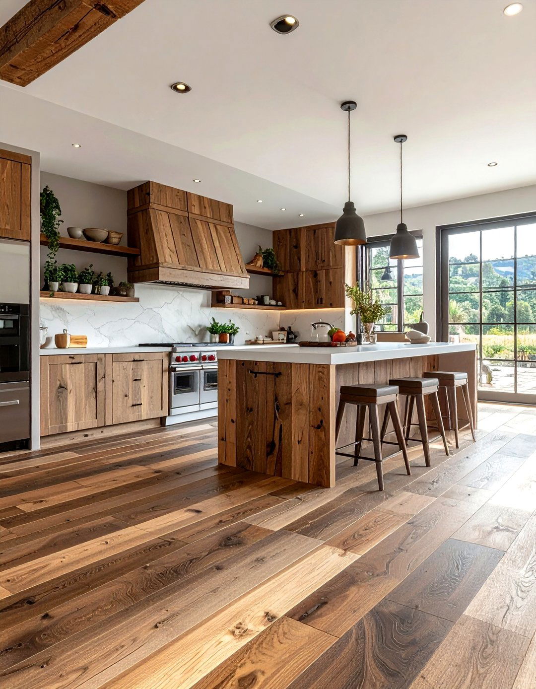 Multi Tonal Wood Vinyl - 30 vinyl floor kitchen ideas